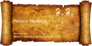 Hencz Hedvig névjegykártya